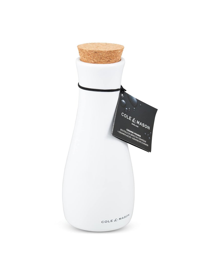 COLE & MASON - Cole & Mason Premium White Glazed Porcelain Oil & Vinegar Pourer for thinKitchen: 250ml, 2 Year Guarantee - Image 1