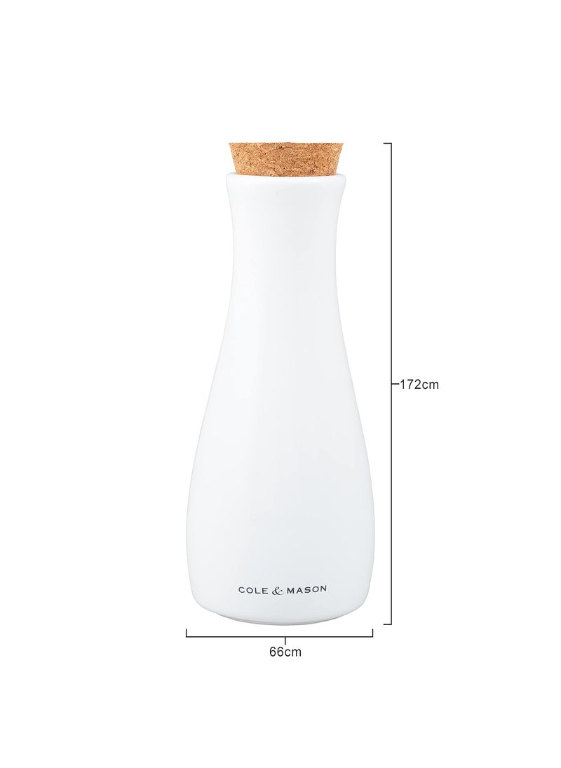 COLE & MASON - Cole & Mason Premium White Glazed Porcelain Oil & Vinegar Pourer for thinKitchen: 250ml, 2 Year Guarantee - Image 1