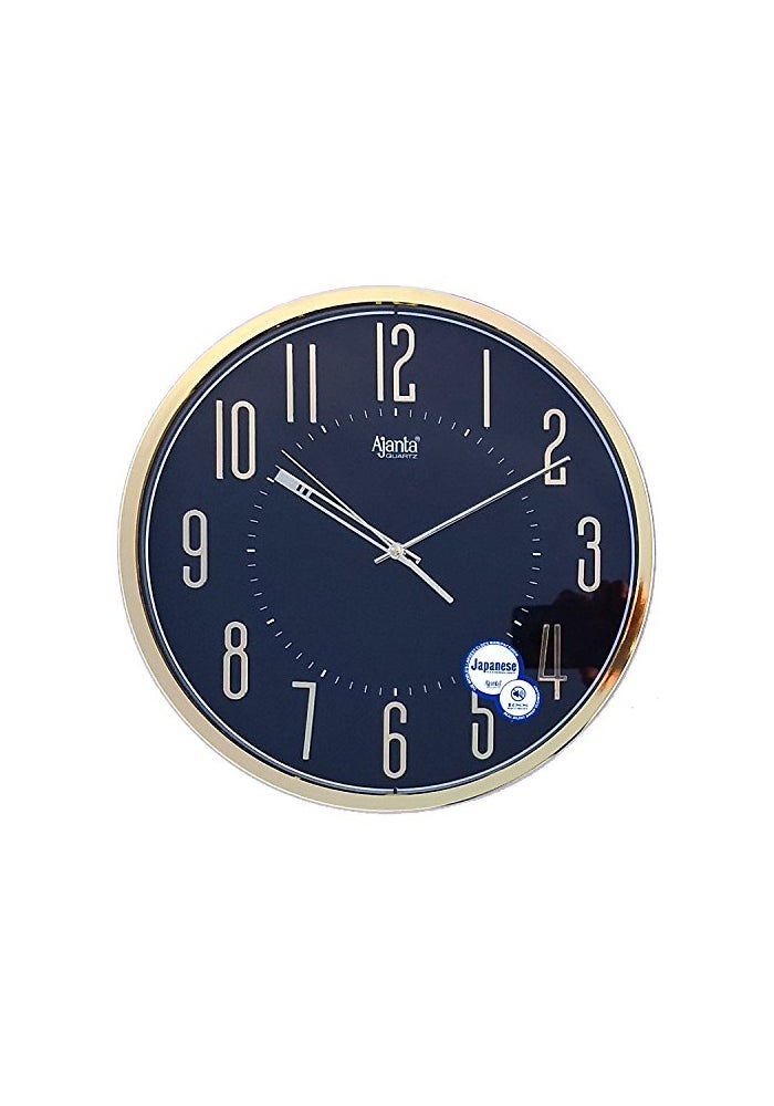 Ajanta 2757 Black Wall Clock | 30 cm Plastic Abstract Design | Silent Sweep Analog | Battery Operated | Modern Home & Office Décor - Image 2