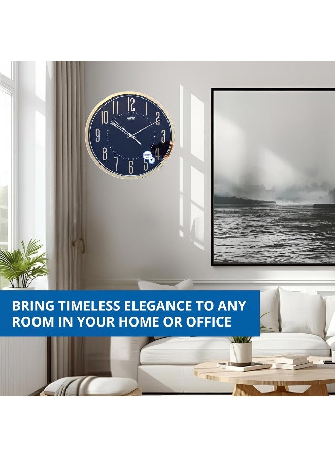 Ajanta 2757 Black Wall Clock | 30 cm Plastic Abstract Design | Silent Sweep Analog | Battery Operated | Modern Home & Office Décor - Image 3