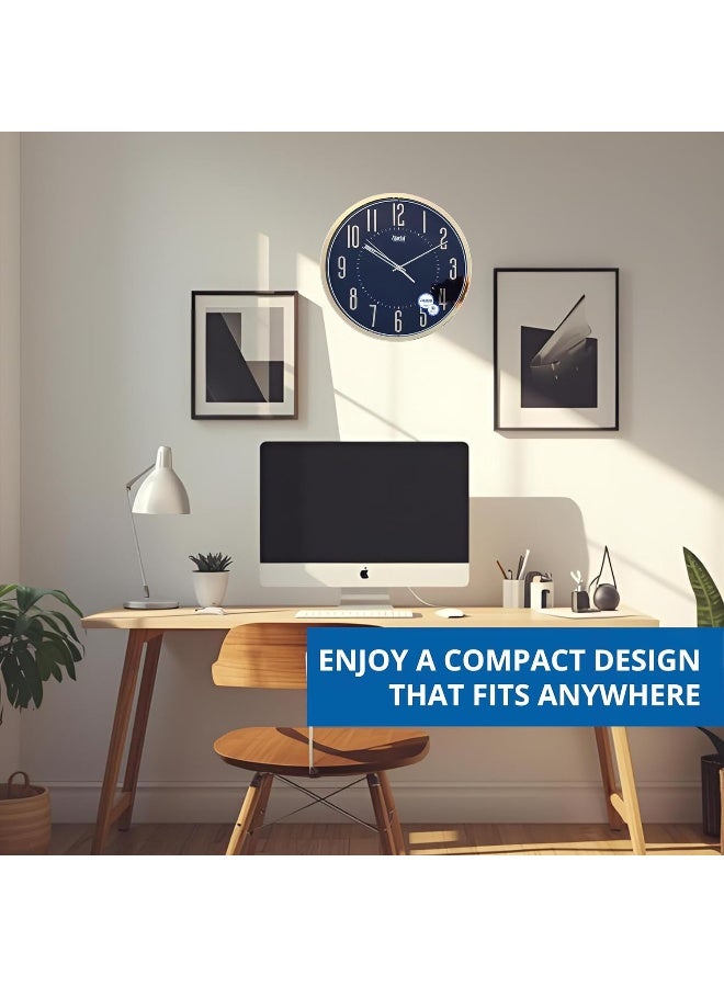 Ajanta 2757 Black Wall Clock | 30 cm Plastic Abstract Design | Silent Sweep Analog | Battery Operated | Modern Home & Office Décor - Image 4