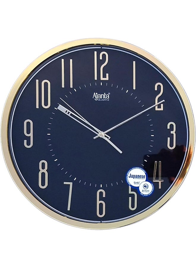 Ajanta 2757 Black Wall Clock | 30 cm Plastic Abstract Design | Silent Sweep Analog | Battery Operated | Modern Home & Office Décor - Image 1