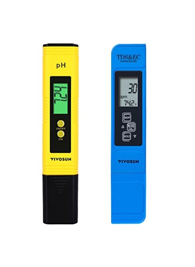 Generic VIVOSUN pH and TDS Meter Combo, 0.01ph High Accuracy Pen Type pH Meter ± 2% Readout Accuracy 3-in-1 TDS EC Temperature Meter for Hydroponics, Household Drinking, and Aquarium, UL Certified  - Image 1