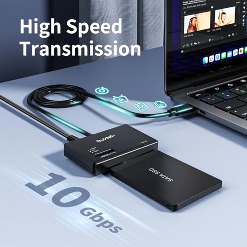 SUIDEK M.2 NVMe SSD Adapter, Type-C 10Gbps to M.2 and SATA Hard Drive Reader External M2 PCIe NVMe SSD Enclosure Compatible with (M Key&M+B Key) Any Sizes and 2.5"/3.5" SATA with 12V/2A Adapter - Image 3