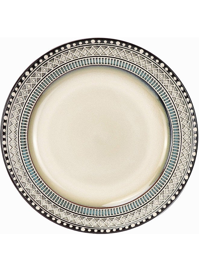 Lorren Home Trends Glazed Dinnerware Set Bue Large - Image 2