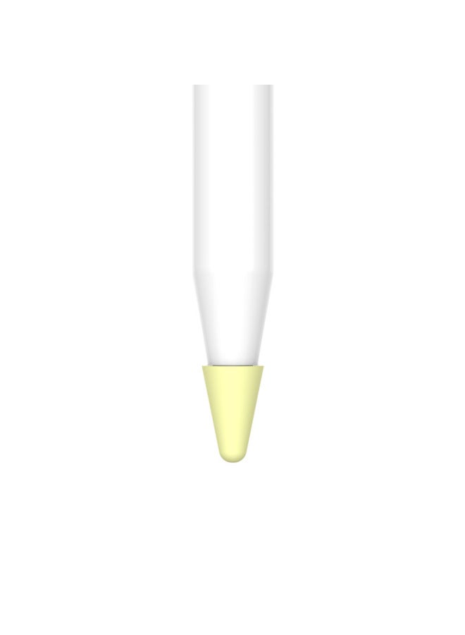 Apple Pen Tip Cover For Apple Pencil Pen Tip Silicone Protective Cover Stylus Non-slip Wear-resistant Pen Tip Shell-Color:Light Yellow-(one Nude, Bulk, No Opp Bag)-Applicable Model:apple Pencil1/2 Universal Pen Case - Image 1