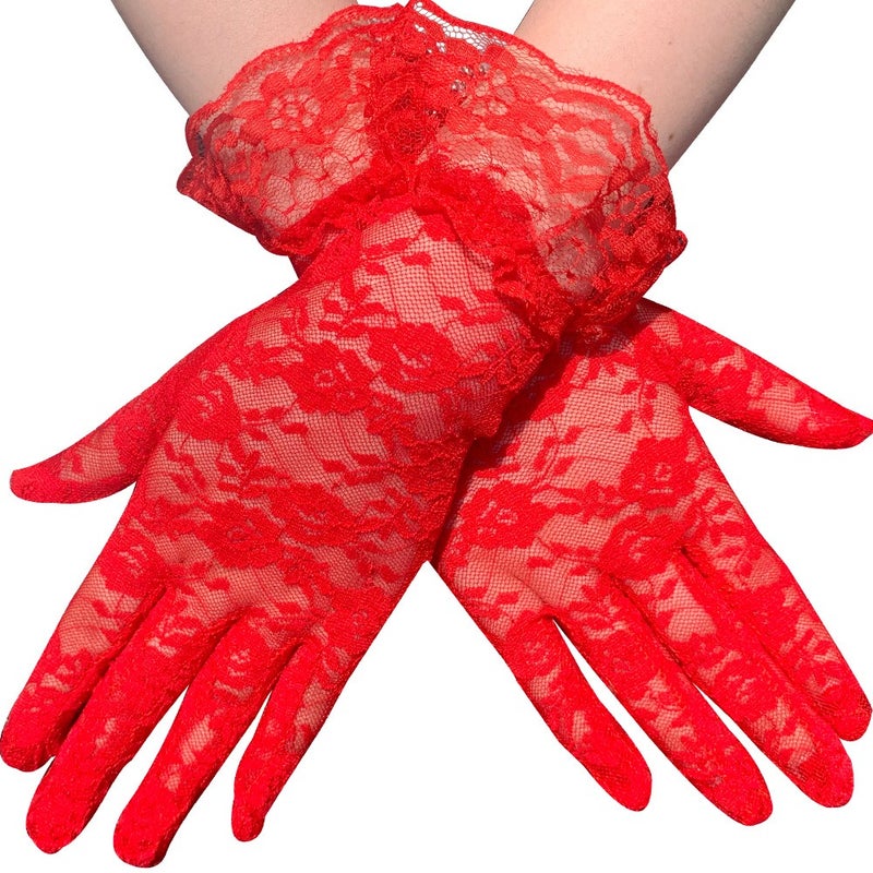 Lace gloves 's lace gloves ceremonial dress up performance gloves Halloween cross-border tea party  gloves - Image 3