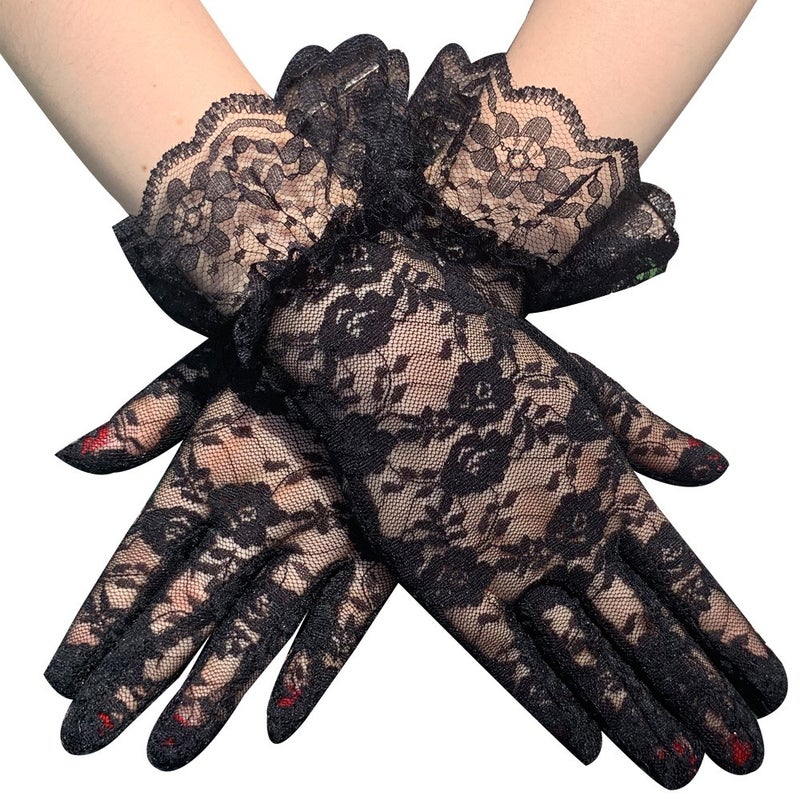 Lace gloves 's lace gloves ceremonial dress up performance gloves Halloween cross-border tea party  gloves - Image 1