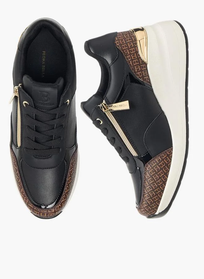 فلورا بيلا من شو إكسبرس سنيكرز نسائي بطبعة شعار مع إغلاق برباط