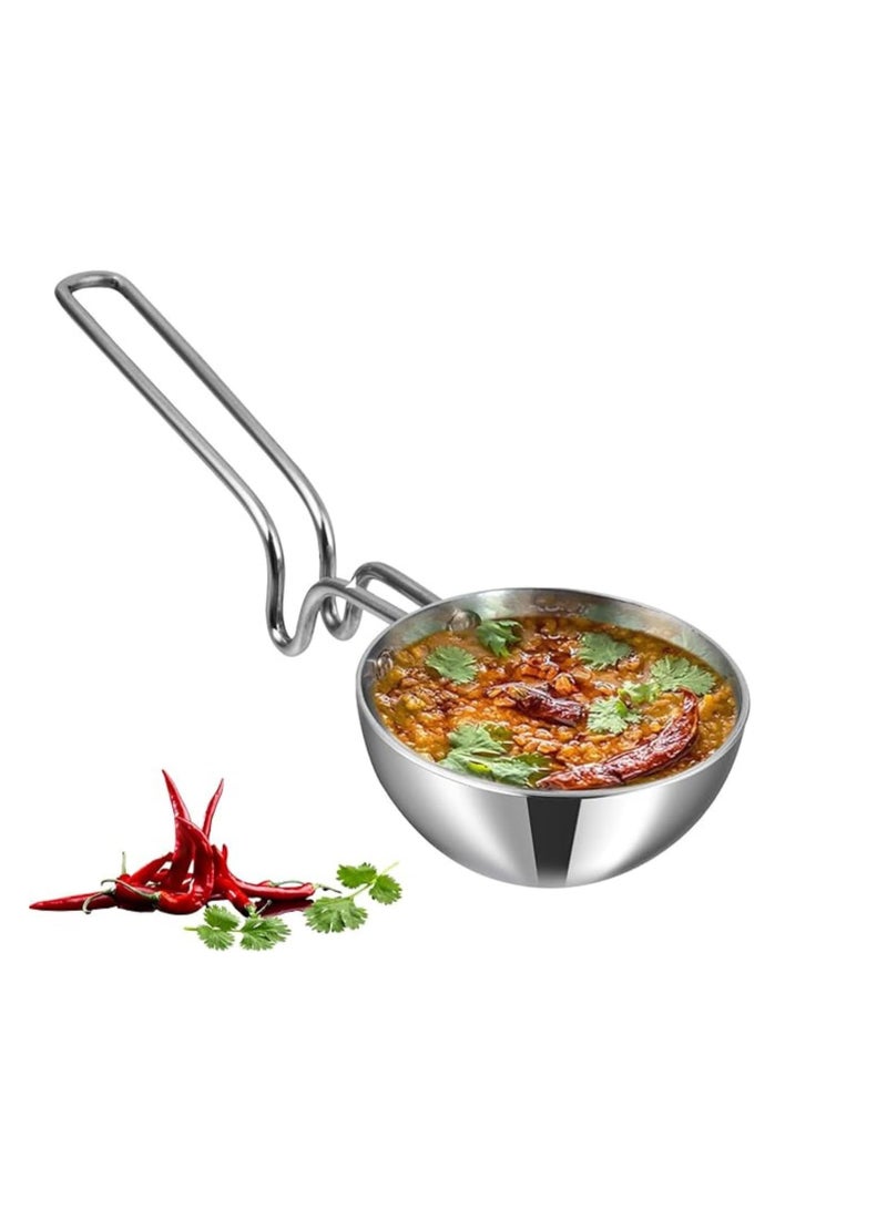 Vinod Platinum Triply Stainless Steel Tadka Pan - Large, 11cm, Silver - Image 1
