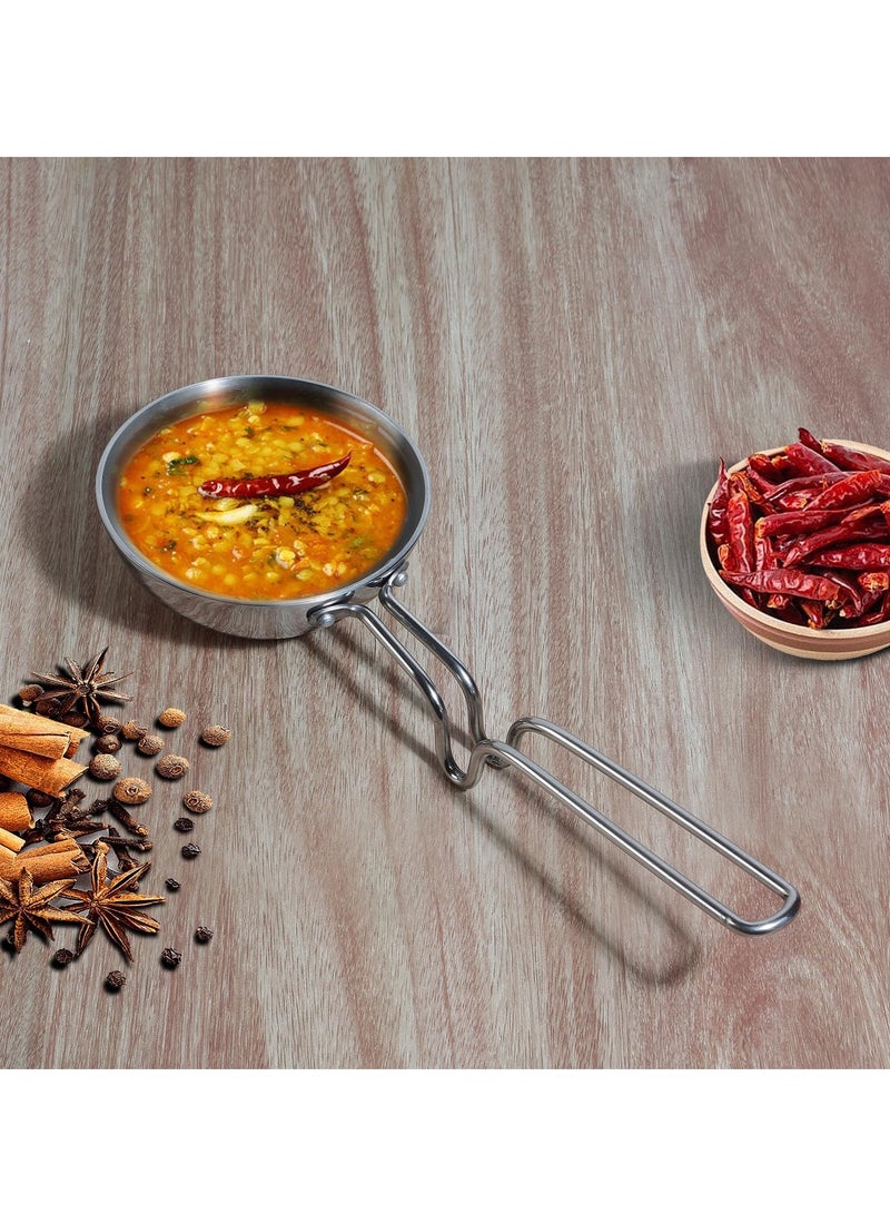 Vinod Platinum Triply Stainless Steel Tadka Pan - Large, 11cm, Silver - Image 3