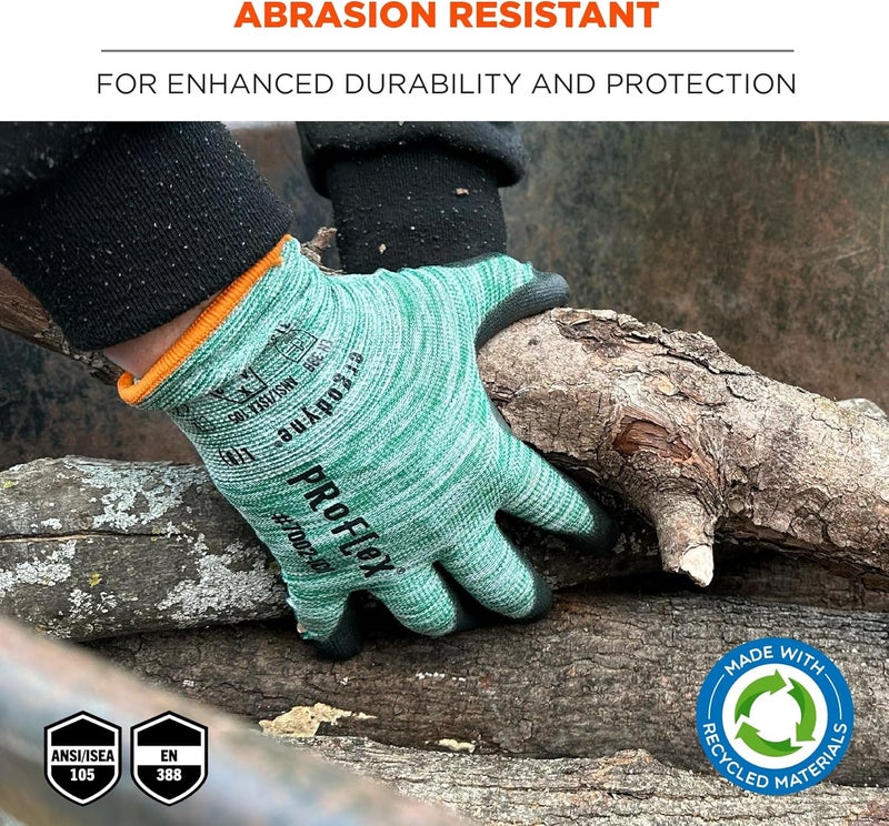 Ergodyne ProFlex 7002ECO Work Glove Recycled PU Coated Palms Gloves Post Consumer Materials 15 gauge - Image 4