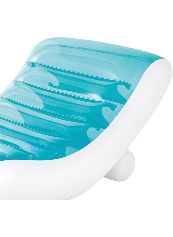 INTEX : Splash Lounge (56874Ep) Teal & White Water & Pool Float Inflatable Built In Cupholders Heavy Duty Handles Back Rest Stylish & Comfortable Design - Image 5