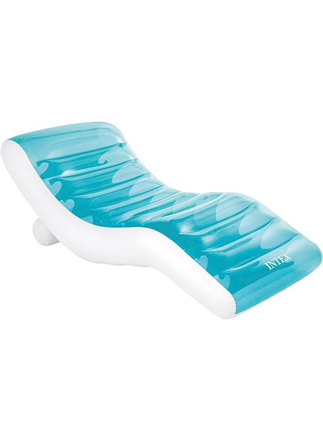 INTEX : Splash Lounge (56874Ep) Teal & White Water & Pool Float Inflatable Built In Cupholders Heavy Duty Handles Back Rest Stylish & Comfortable Design - Image 1