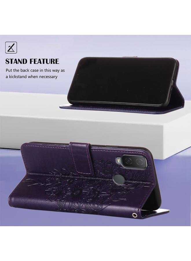 S-TOP Case For Alcatel 1L 2021 Embossed Butterfly Leather Phone Case - Image 4