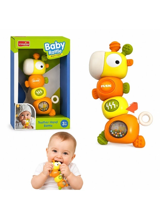 Twisoo  Baby Teething & Sensory Toys – Montessori Infant Rattle & Chewable Teether Set for Newborns 0-3-6-9-12 Months – Safe BPA-Free Toys for Boys & Girls, Gift for Babies (Orange  ) - Image 1