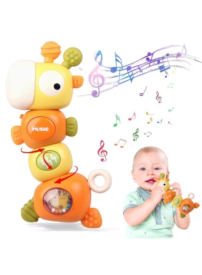 Twisoo  Baby Teething & Sensory Toys – Montessori Infant Rattle & Chewable Teether Set for Newborns 0-3-6-9-12 Months – Safe BPA-Free Toys for Boys & Girls, Gift for Babies (Orange  ) - Image 5