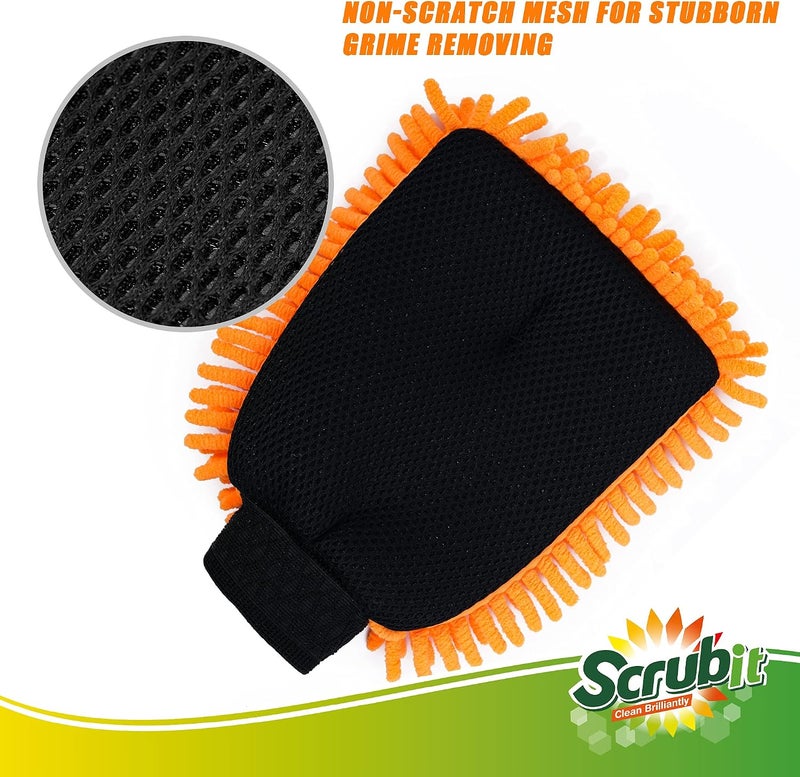SCRUBIT Microfiber Car Wash Mitt - 2 Pack - Image 4