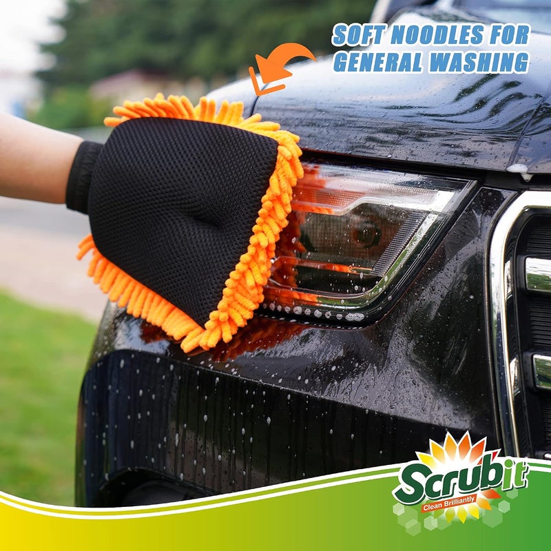 SCRUBIT Microfiber Car Wash Mitt - 2 Pack - Image 3