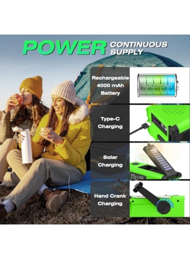 Arabest Emergency Radio 2000mAh Solar Hand Crank AM/FM/NOAA Portable Weather Radio with Phone Charger, LED Flashlight, Reading Lamp, SOS Alarm, Headphone Jack for Indoor Outdoor Emergency, USB Charged - Image 3
