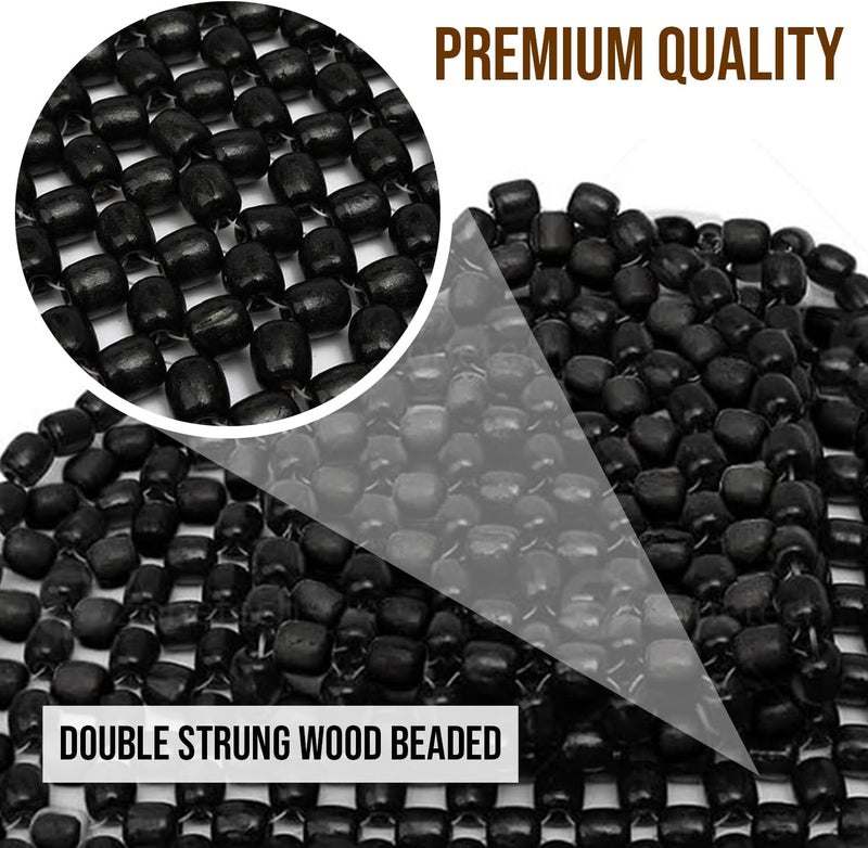 ZONETECH Set of 2 Wooden Beaded Car Seat Cushions - Image 3