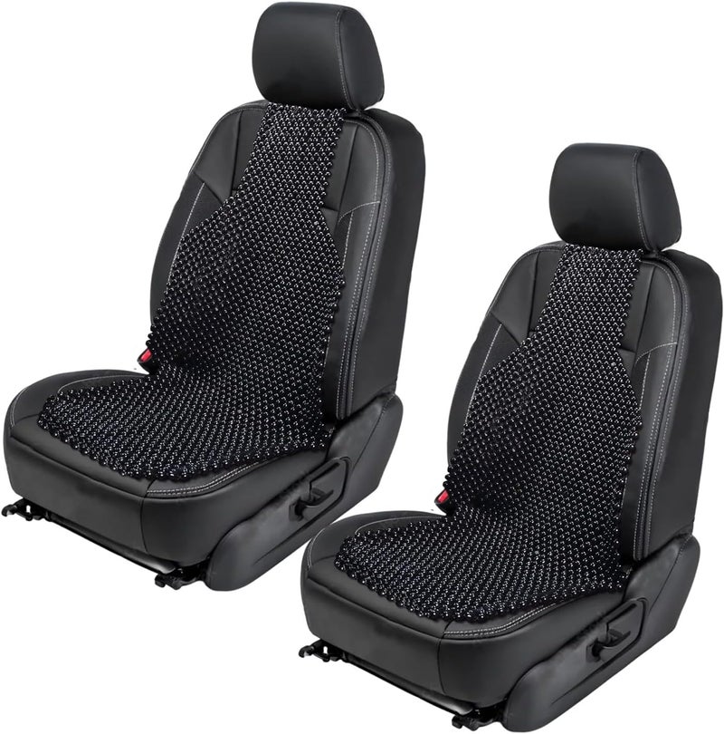 ZONETECH Set of 2 Wooden Beaded Car Seat Cushions - Image 1