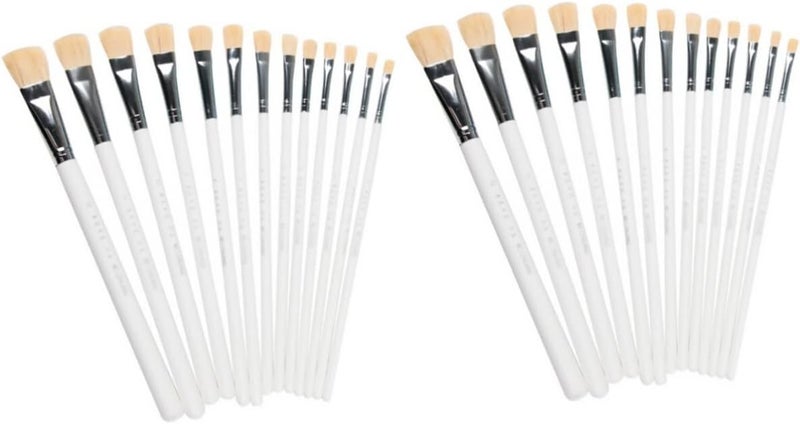 klarako 2 Sets Kids Kid Hair Professional Brushes Watercolor Varnish Art Paint Oil Artist DIY Fine White Brush Gouache for Painting Acrylic Flat Detail Baby Handle Wood of Wooden Craft - Image 1