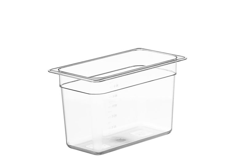 حاوية ليبافي Sous Vide طراز C5 سعة 175 جالون 127 × 7 بوصة ارتفاع 8 بوصة بولي كربونات شفاف قوي غير متضمن رف وأغطية L5 المتطابقة لأي آلة Sous Vide تقريبًا