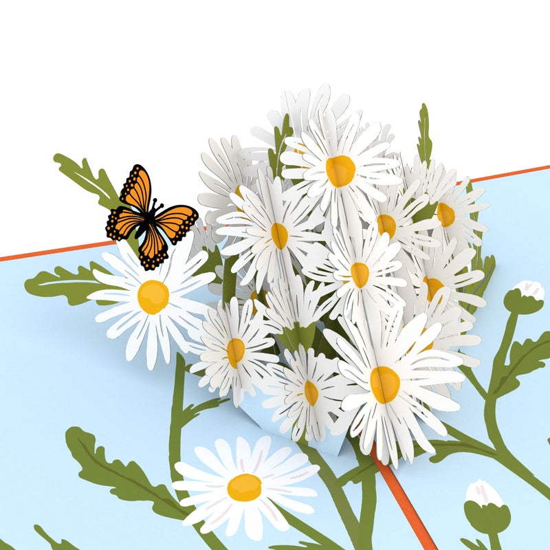 Lovepop Cards - Daisies with Monarch Butterfly, 3D Butterfly Birthday Card, Thank You Card, Blank Envelope Included - Image 1