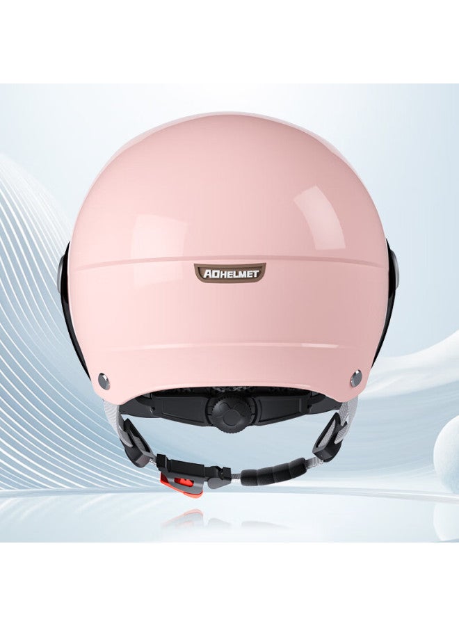 Ad New National Standard Class A 3c Certified Electric Bicycle Helmet For Men And Women, Summer Electric Scooter Safety Helmet, Uni Lightweight Riding Motorcycle Half Helmet For All Seasons, Winter A2 Girls' Pink - Image 3