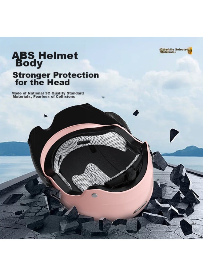 Ad New National Standard Class A 3c Certified Electric Bicycle Helmet For Men And Women, Summer Electric Scooter Safety Helmet, Uni Lightweight Riding Motorcycle Half Helmet For All Seasons, Winter A2 Girls' Pink - Image 4