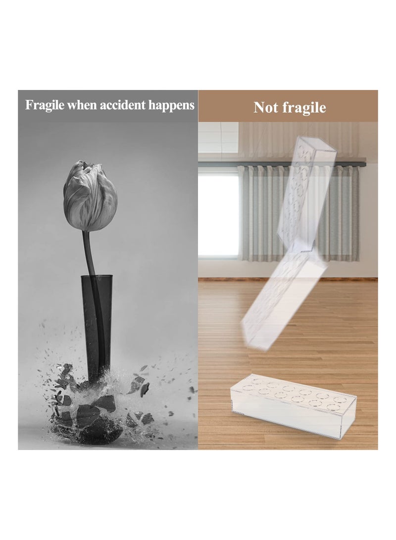 NIBEMINENT SYOSI Clear Acrylic Flower Vase, 12 Inches Long Rectangular Floral Centerpiece, for Dining Table, Weddings Home Decor - Image 5