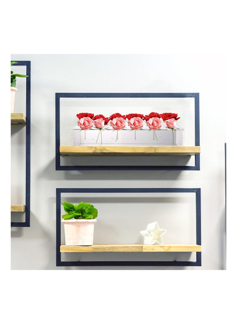 NIBEMINENT SYOSI Clear Acrylic Flower Vase, 12 Inches Long Rectangular Floral Centerpiece, for Dining Table, Weddings Home Decor - Image 2