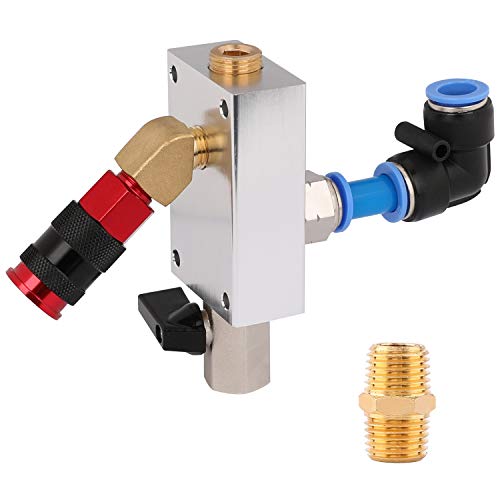 Hromee Compressed Air Outlet Kit for 1/2-Inch Tubing System with 1/4-Inch NPT Outlet Port, Air Push To Connect Outlet Block Set with Elbow NPT Straight and Universal Coupler - Image 1
