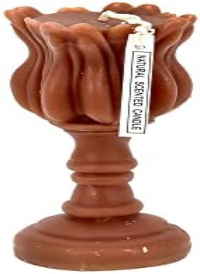 AKDC Pure Natural Pillar Stand Scented Candles 5.5" Inch, Wax Handmade 3D Pillars Shape Real Candle For Decorative Birthdays Wedding Party Hotel Restaurant Spa Club Home Decor (Brown - Pack Of 2)  - Image 4