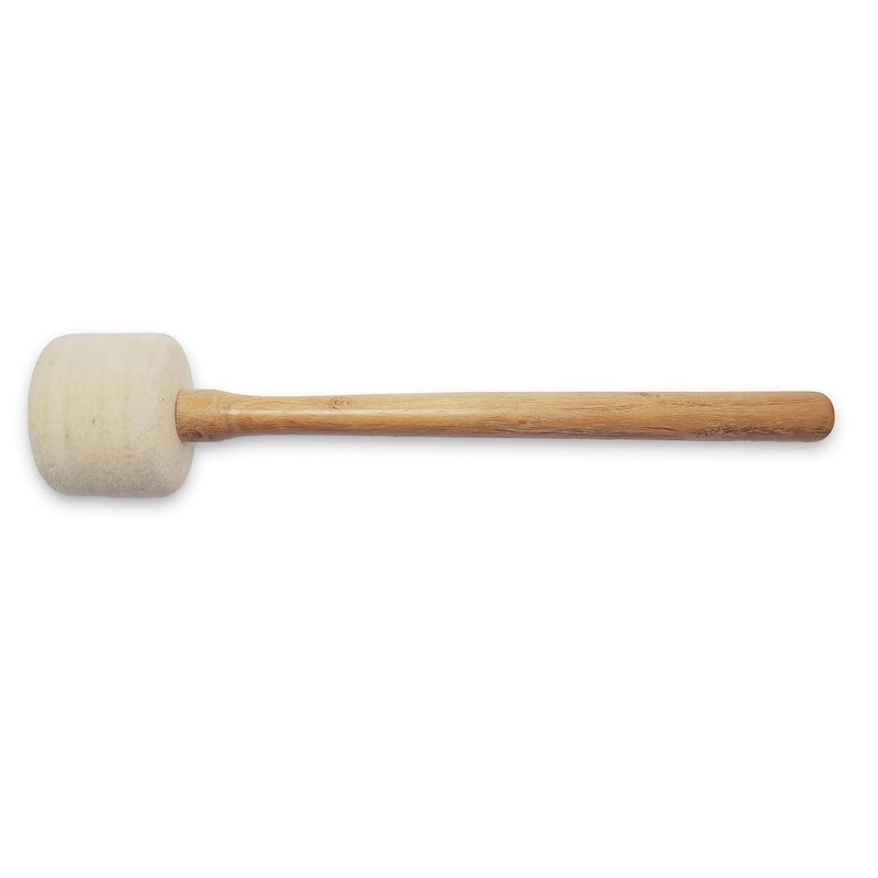 Uv Creation Mallets Set for Gong and Singing Bowls with Wooden Handle, Red and White Felt Heads, 2 Pieces - Image 2