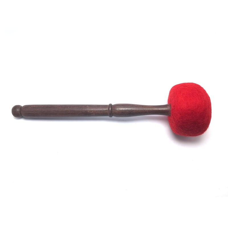 Uv Creation Mallets Set for Gong and Singing Bowls with Wooden Handle, Red and White Felt Heads, 2 Pieces - Image 3