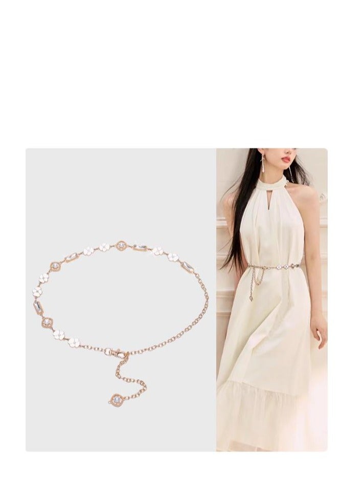 Pearl Flower Chain Belt Waist Chain Decorative Clothing  - Image 2