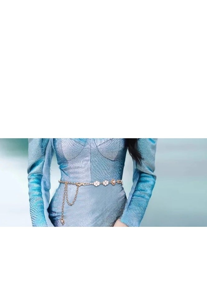 Pearl Flower Chain Belt Waist Chain Decorative Clothing  - Image 5
