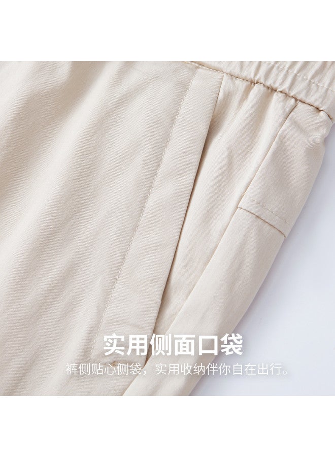 FOLUNSI summer Lightweight Business Solid Color Commuter Elastic Waist Straight Leg Stretch Men's Ankle Pants - Image 4