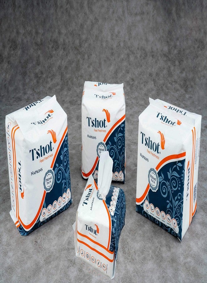 Tshot PRIME PACK Soft Tissue Paper Napkin (Each Pack 100 Tissue) (Pack Of 4) - Image 1