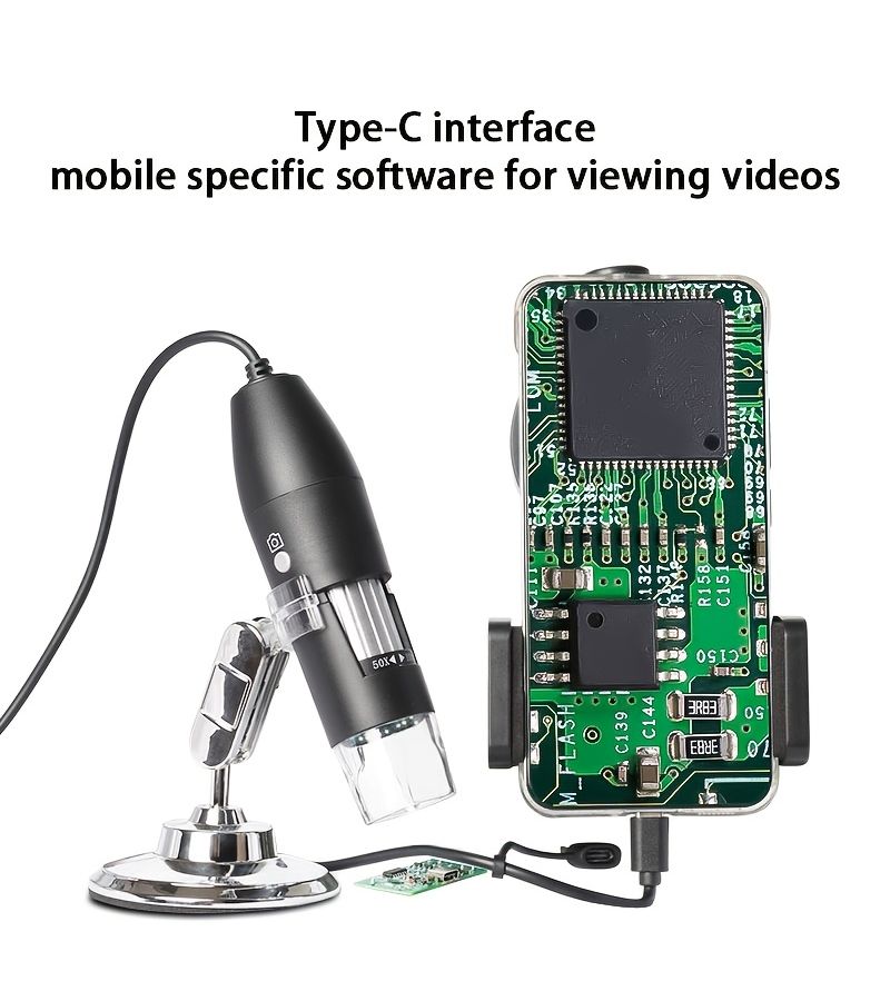 YJ70087 X4D Black 50-1000X Zoom Digital Microscope HD Portable USB Microscope with Photo Capture - Image 2