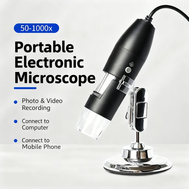 YJ70087 X4D Black 50-1000X Zoom Digital Microscope HD Portable USB Microscope with Photo Capture - Image 3