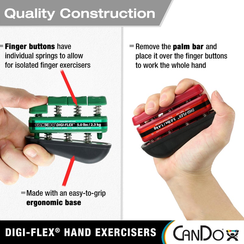 Cando Digi-Flex Hand Exerciser,XX-Heavy Tension - Silver - Image 4