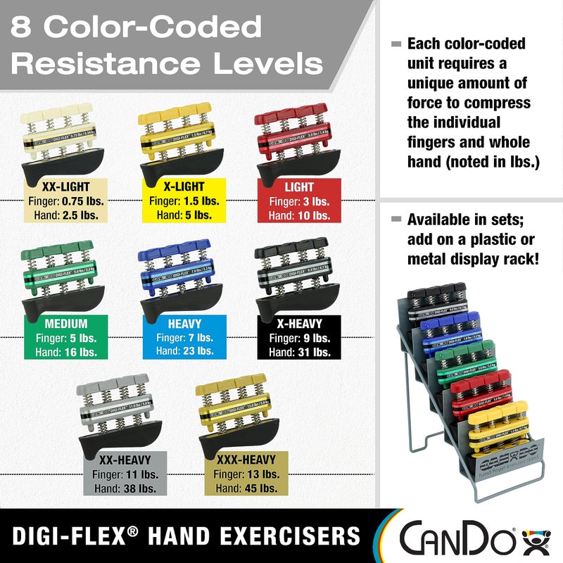 Cando Digi-Flex Hand Exerciser,XX-Heavy Tension - Silver - Image 5