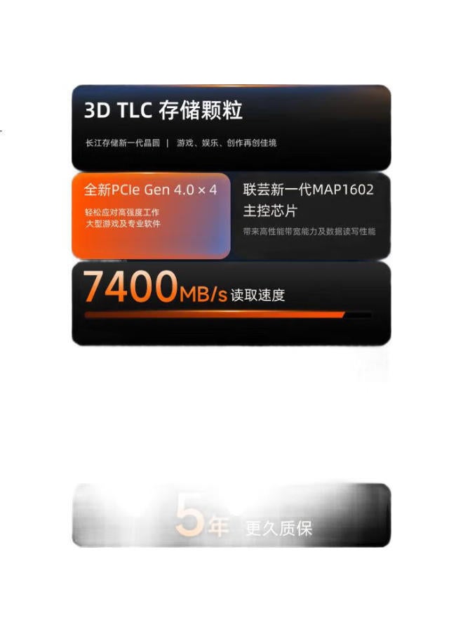 aigo Aigo 2Tb Ssd Solid State Drive M.2 Interface (Nvme Protocol Pcie 4.0X4) Yangtze Storage Tlc Chips Read Speed Up To 7400Mb/S P7000Z Series - Image 1