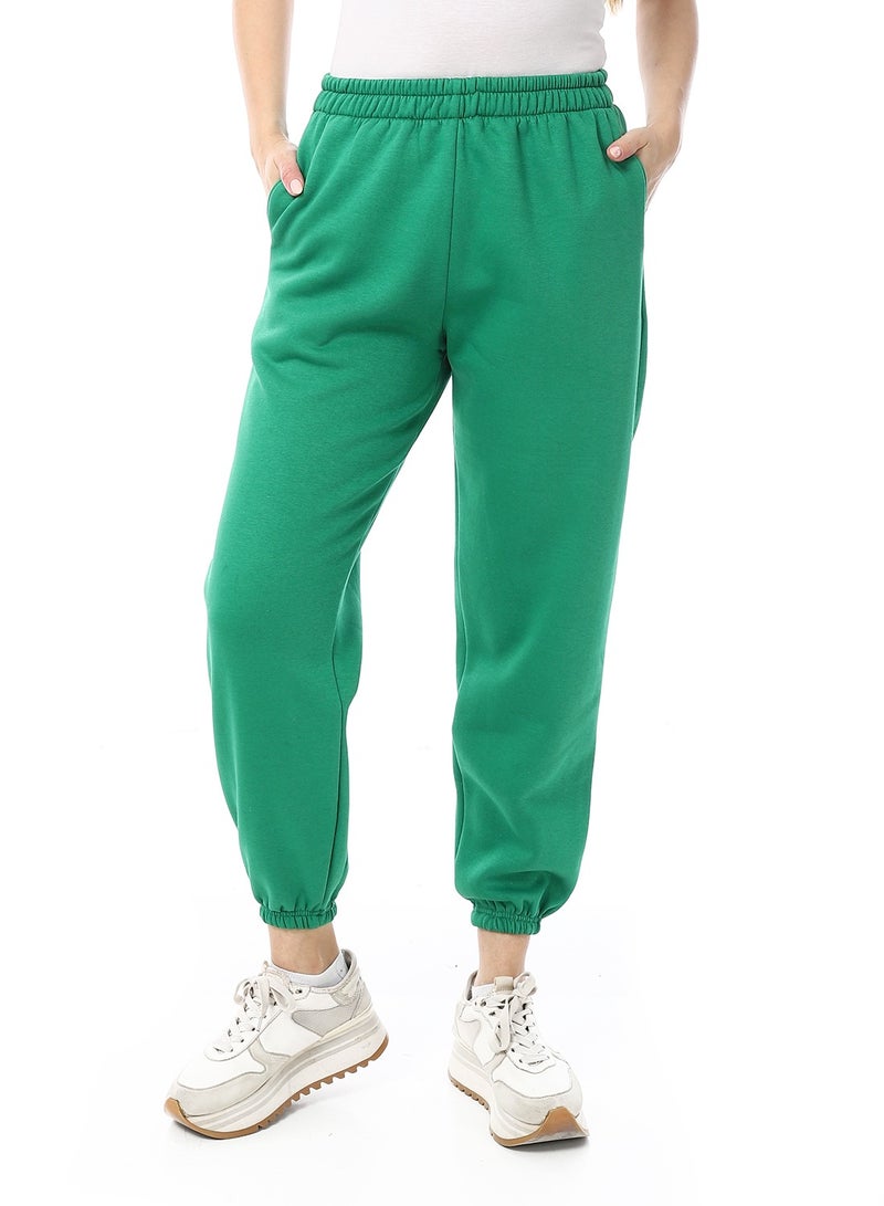 Andora Melton Elastic Sweatpants_Green - Image 1