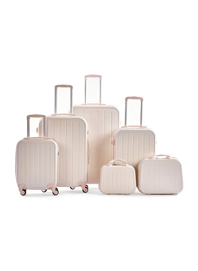 LIMRA Hardside 6 Piece Luggage Trolley Set Beige