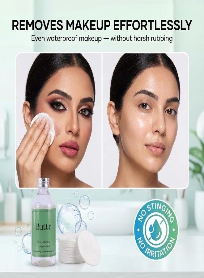 Buttr Aloe Vera Micellar Water - Hydrating Makeup Remover & Gentle Cleanser for All Skin Types - 100ml - Image 5