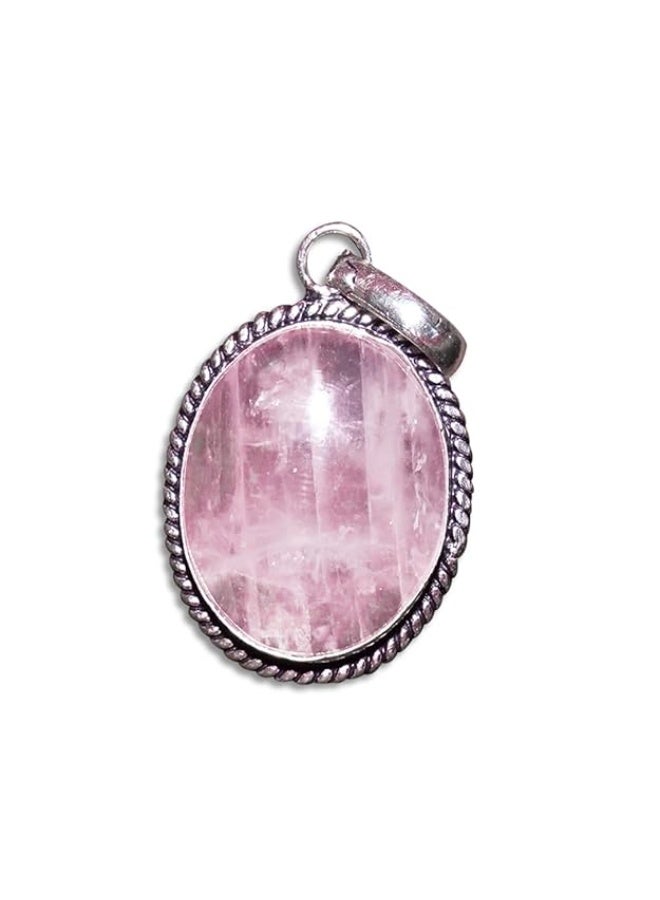 Studd Muffyn | Rose Quartz Crystal Oval Pendant (Without Chain) - Image 1